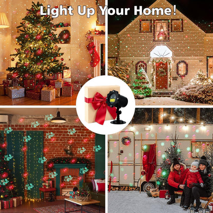 Christmas Projector Lights Outdoor, Waterproof Christmas Decorations Led Lights Projector with Remote Control Timer