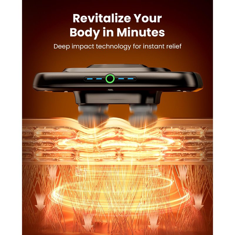 BOB AND BRAD A1 4-Head Massage Gun Deep Tissue, FSA Eligible/HSA Eligible, 4X Pain Relief Efficiency, Replaceable Massager Heads & Plate, Electric Percussion Massage Gun Tool for Back, Leg, Muscle