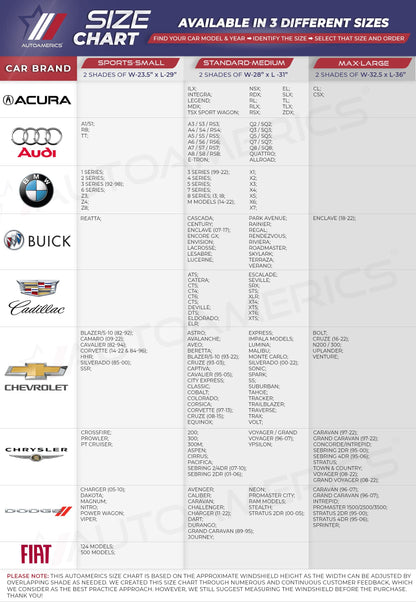 Autoamerics Windshield Sun Shade 2-Piece Foldable Car Front Window Sunshade for Most Sedans SUV Truck - Auto Sun Blocker Visor Protector Blocks Max UV Rays and Keeps Your Vehicle Cool - Medium Fit