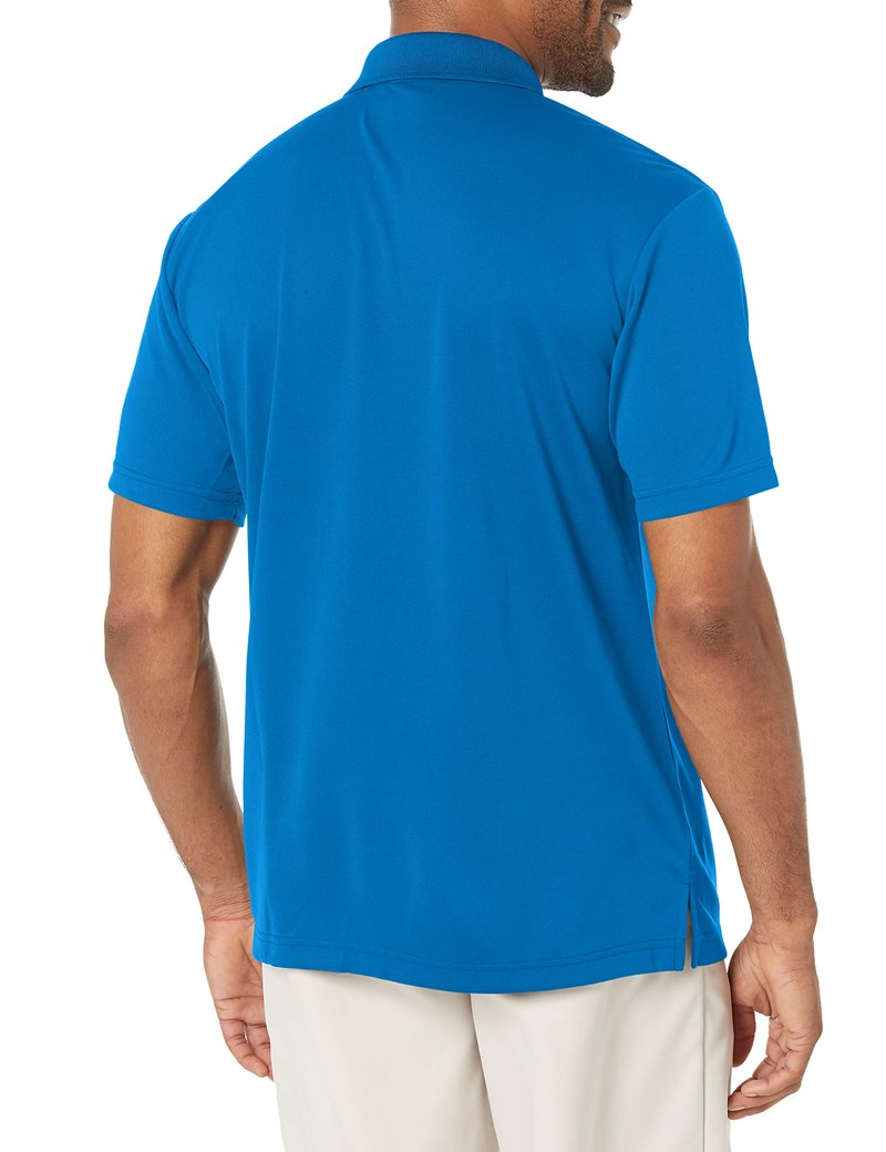 PGA TOUR Men's Airflux Solid Mesh Short Sleeve Golf Polo Shirt, (Sizes S-4XL), Classic Blue, L