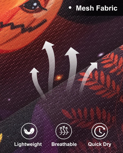 AIMPACT Mens Mesh Halloween Print Tank Tops Sleeveless Quick Dry Muscle Tank Tops Mens Shirts for Workout Gym Jogging (Pumpkin L)