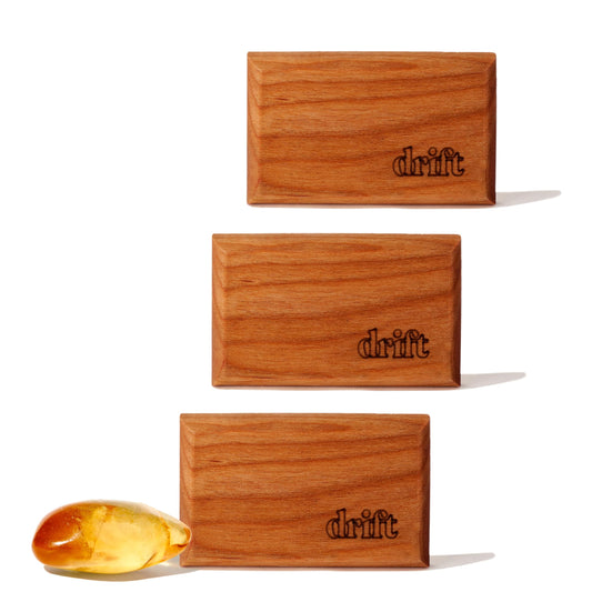 Drift Car Air Freshener - Wooden Deodorizer - Vehicle Odor Remover - Auto Scent Diffuser - Long-Lasting Car Freshening - Amber Scent Refill - Pack of 3 - NO CLIP INCLUDED