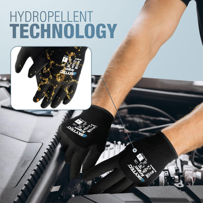 Skytec Thermal Safety Work Gloves - Pack of 2 Pairs Heavy Duty Gardening Gloves for Women & Men - Lightweight, Water-Resistant & Argon Insulated Nylon - Medium