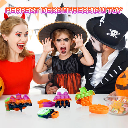JDSTY 24 Pack Halloween Mini Fidget Sensory Pop Toys for Kids Boys Girls Halloween Party Favors Halloween Treat Bags Gifts