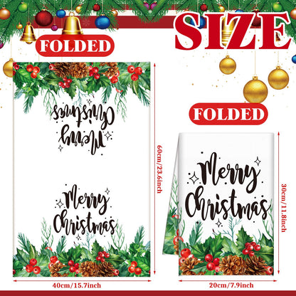 Kajaia 6 Pcs Christmas Kitchen Towels 15.8 x 23.6 Inch Xmas Holly Berry Dish Towels Absorbent Farmhouse Red Buffalo Plaid Truck Hand Tea Dishcloths for Christmas Winter Holiday Decor