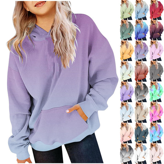 Ayolanni hoodie for teen girls 14-16 Cute Hoodies for Teen Girls Trendy Preppy Hooded Sweatshirts Oversized Long Sleeve Shirts Gradient Clothes for Girls