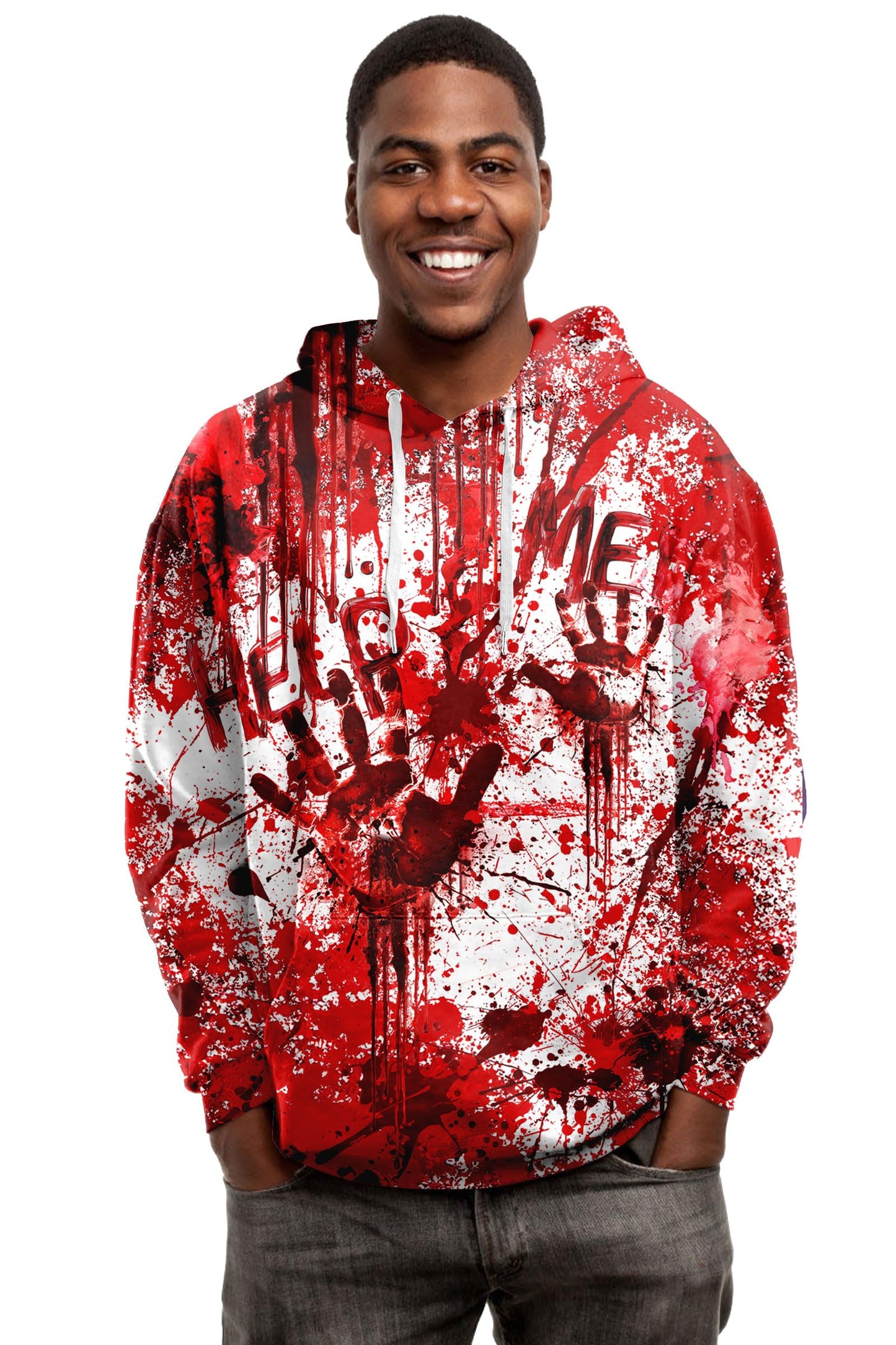 Mens Halloween Hoodies Boy Cool Bloody Hoodie Fashion Skeleton Sweatshirt Guys 3D Printed Graphic Novelty Pullover Adult Funny Fleece Fall Winter Clothes