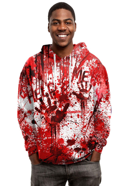 Mens Halloween Hoodies Boy Cool Bloody Hoodie Fashion Skeleton Sweatshirt Guys 3D Printed Graphic Novelty Pullover Adult Funny Fleece Fall Winter Clothes