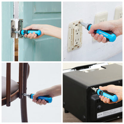 68 Piece MECHMAX Magnetic Ratchet Screwdriver Set, Socket and Interchangeable Bits Slotted, Phillips, Star, Precision Bits with Case for Home, Office, Car, Automotive, Ring Doorbell and as A Gift