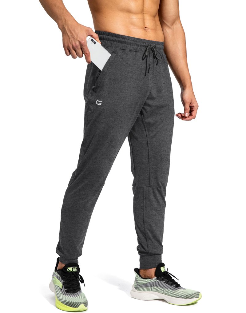 G Gradual Men's Sweatpants with Zipper Pockets Athletic Pants Traning Track Pants Joggers for Men Soccer, Running, Workout(Heathered Graphite Grey,M)