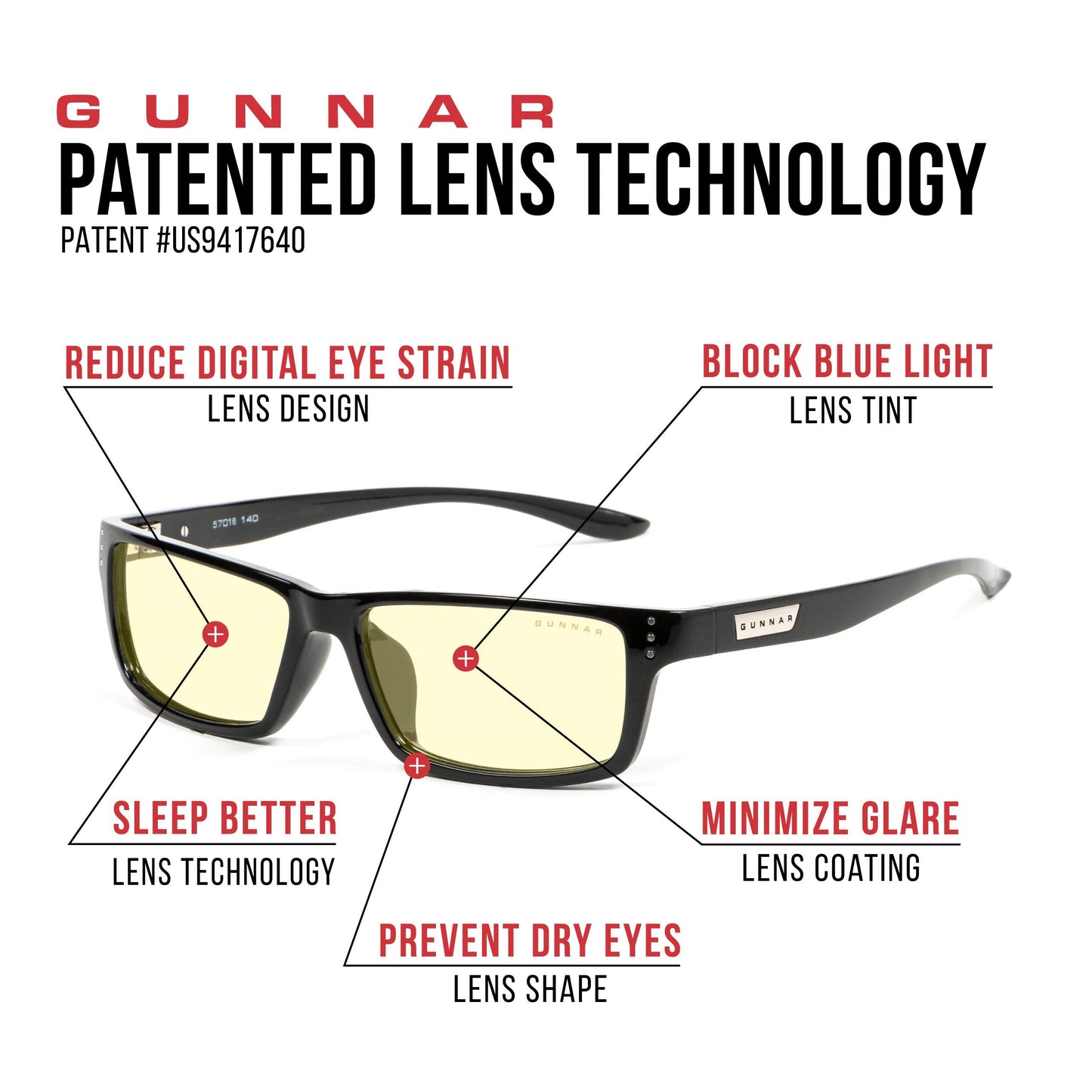 GUNNAR Premium Computer and Gaming Glasses For Men & Women - Advanced Blue Light Blocking Lens Technology For Eye Strain Relief and Anti Fatigue - Riot Amber Tinted Gaming Glasses