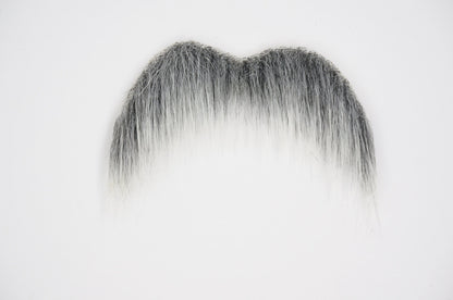 Mustaches Self Adhesive Fake Mustache, Novelty, Horseshoe False Facial Hair, Costume Accessory for Adults, Gray with White Color