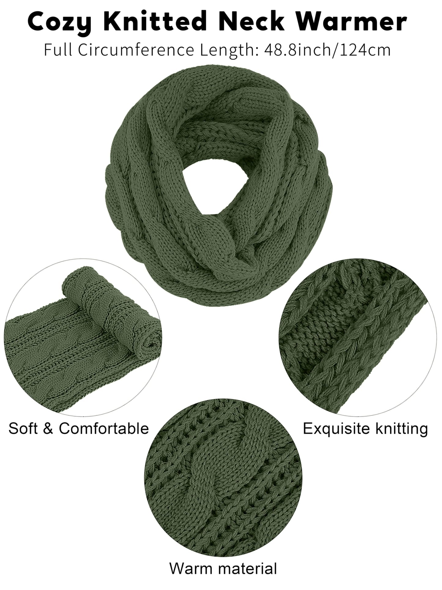 URATOT Winter Warm Knitted Sets Beanie Pompom Hat Scarves Winter Touchscreen Gloves Scarf Set for Men Women