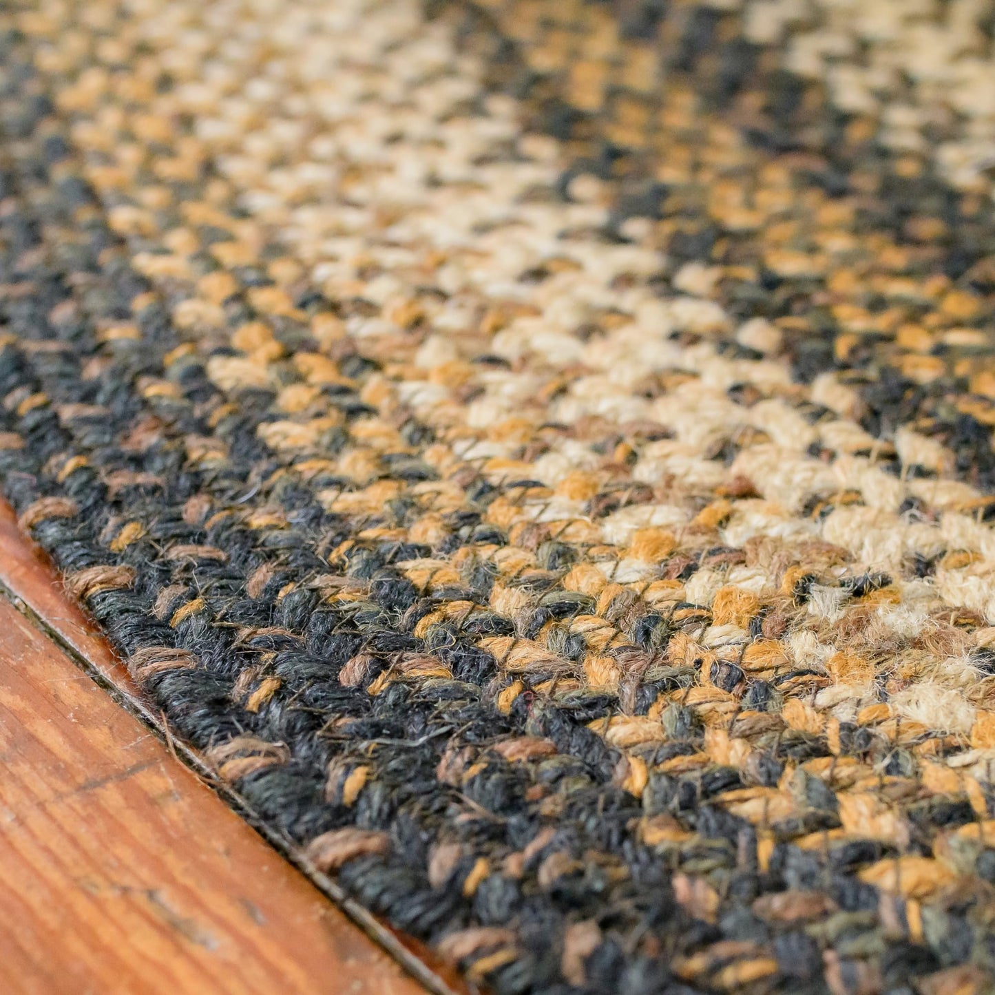Homespice Kilimanjaro Braided Jute Rug 20x30 - Brown & Black Braided Rug for Kitchen for Primitive Decor, Durable, No Shed Jute for Easy Maintenance