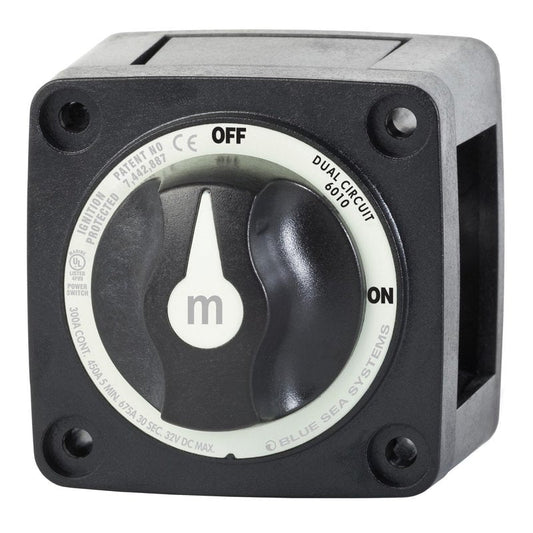 Blue Sea Systems Mini Dual Circuit Battery Switch, Black, 6010200 m‑Series