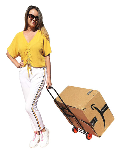 Folding Hand Truck 2 Wheels 40 Lb | Luggage Trolley Dolly Cart with Two-Wheels | Portable Fold-Up Dolly Cart - Collapsible | Lightweight and Foldable | Hand Carts Ultra Light | Mini Transport Carrier