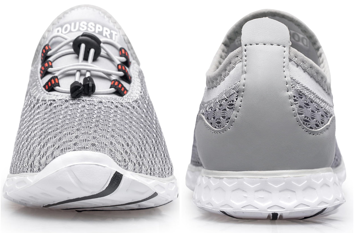 DOUSSPRT Men's Water Shoes Quick Drying Sports Aqua Shoes Grey Size 10