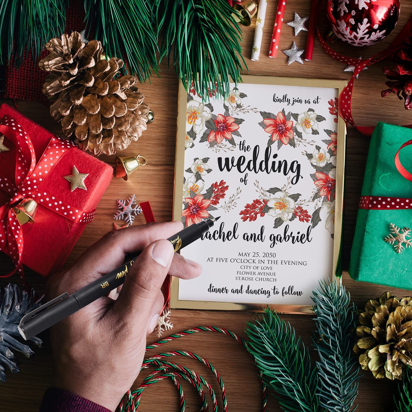 GETHPEN 8-Size Calligraphy Set – Calligraphy markers Black Archival Ink Pens for Hand Lettering, Art Drawing & Scrapbooking