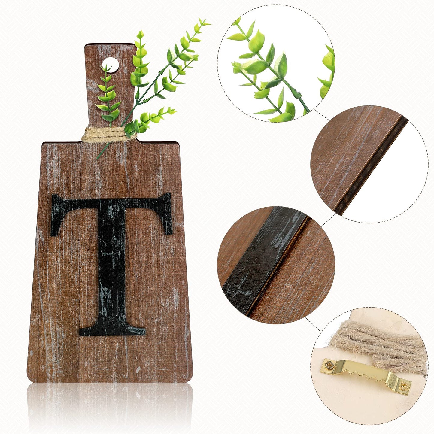 Jetec Cutting Board Eat Sign Set Hanging Art Kitchen Eat Sign Fork and Spoon Wall Decor Rustic Primitive Country Farmhouse Kitchen Decor for Home Decoration(White, Grey,brown)