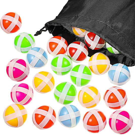 Skylety 30 Pieces Sticky Balls for Fabric Dart Board for Kids, Dart Hook and Loop Balls with Storage Bag, Safe Darts Game Accessories for Adults and Kids Indoor Outdoor Party Games, 6 Colors