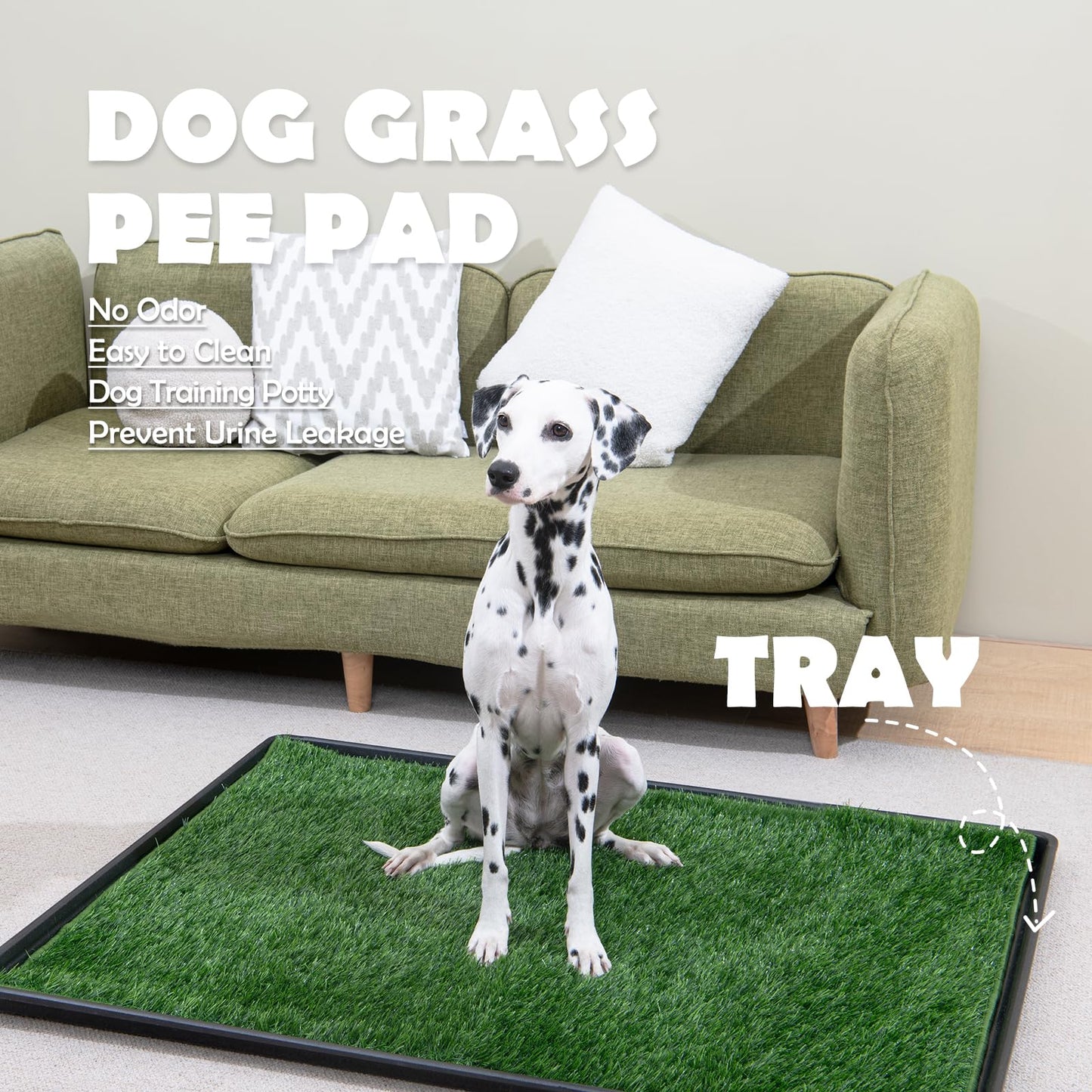 MEEXPAWS Dog Toilet with Artificial Grass | Large Litter Tray 85×59 cm | 2×Grass Patches for Dogs Replacement | Indoor Dog Potty with Training Pads | Rapid Drainage Pee Pads for Dogs