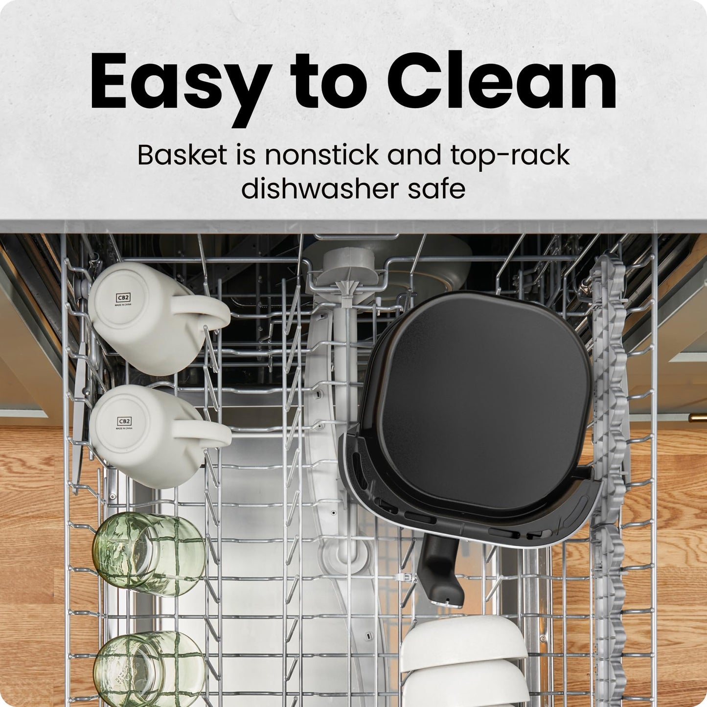 Chefman 5.7L Air Fryer, Touch Controls with 4 Presets, Compact Air Fryer with Hi-Fry Technology for Extra Crisp, Quick & Easy Meals, Nonstick & Dishwasher Safe Basket, Black