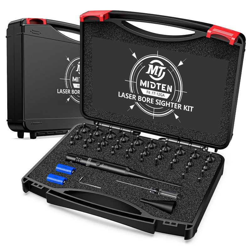 MidTen Bore Sight Laser, 32 Adapters Professional Red/Green Laser Bore Sight Kit, Fit 0.17 to 12GA Calibers, Multi-Caliber Universal Laser Bore Sighting Kit, Powerful Hunting Equipment
