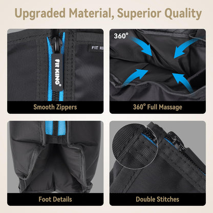 FIT KING Leg Massager with Heat and Compression Therapy, Leg Compression Massage for Circulation, Swollen Leg, RLS Pain & Fatigue Relief, Foot Calf Massager Boots, Recovery Gift for Mom Dad