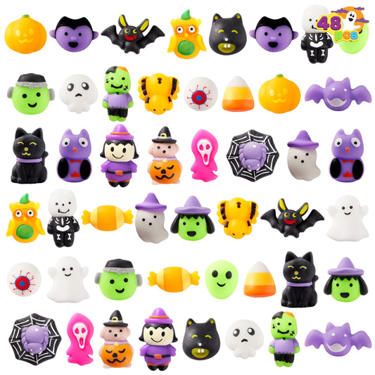 JOYIN 24 Pcs Halloween Mochi Squishy Toys, Halloween Classies Character Squishy Toys for Halloween Christmas Party Favors, Boys & Girls Birthday Gifts, Classroom Prize, Goodie Bag