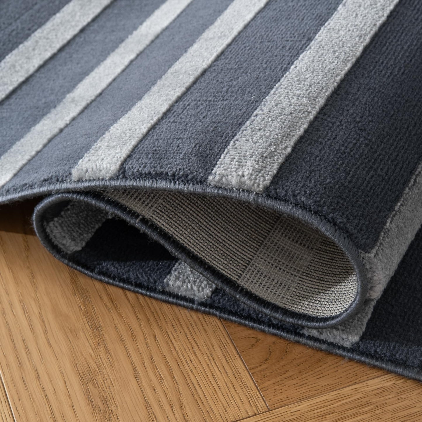 Revival Rugs Staves 8'x10' Area Rugs for Living Room Bedroom Dining Room - Washable, Oeko-TEX Certified, Modern, Blue