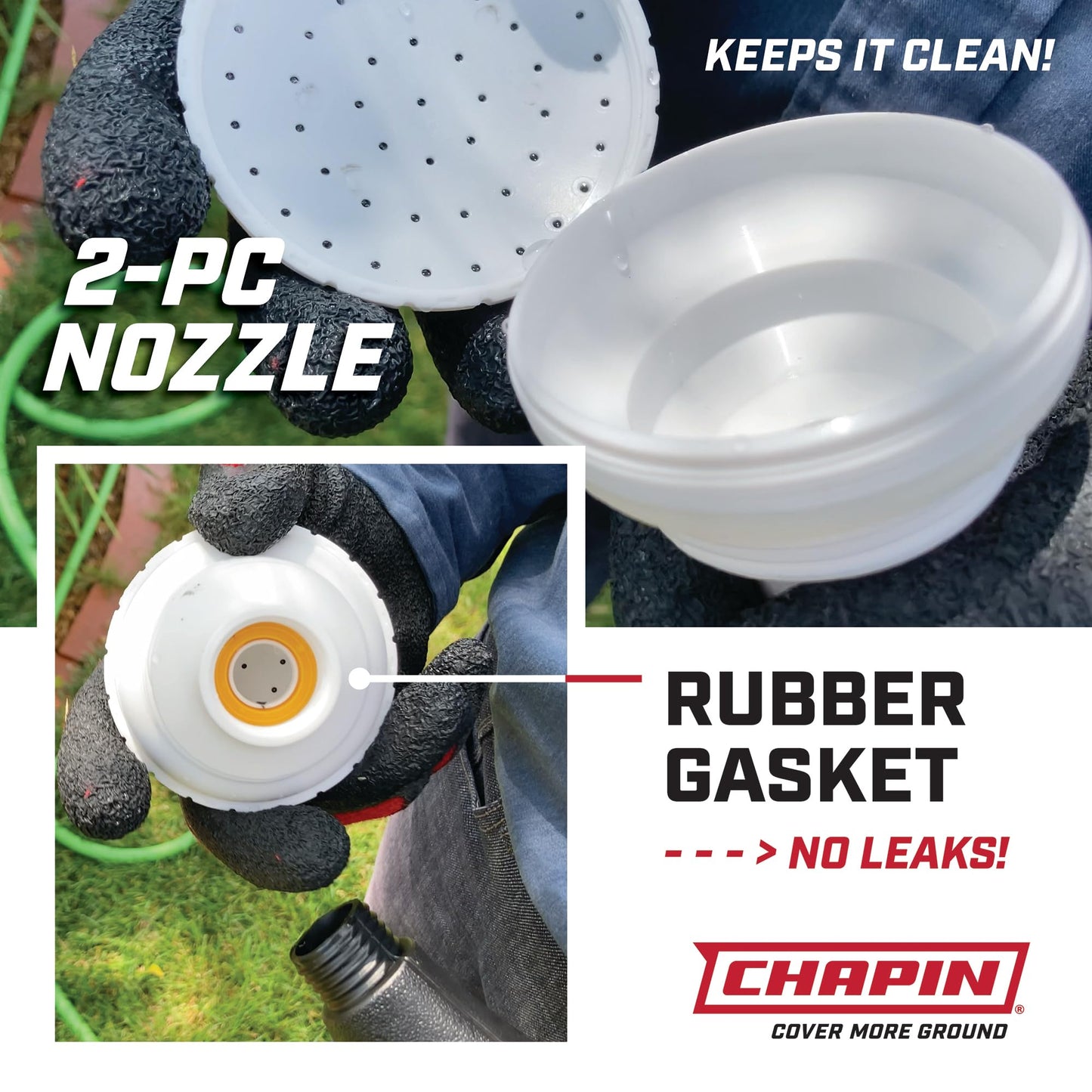 Chapin 47998: 2 Gallon Watering Can for Indoor & Outdoor Plants, 100% Recycled Plastic with Removable Nozzle, Drip-Free Sprinkler Head, Made in USA