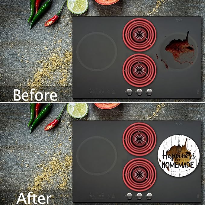 Farmhouse Rustic Electric Stove Burner Covers，Set of 4 Round Stove Burner Covers，8 Inches and 10 Inches，Gas Stove Burner Covers,Metal Stove Burner Cover，Kitchen Cooktop Decorative，Home Kitchen Decor