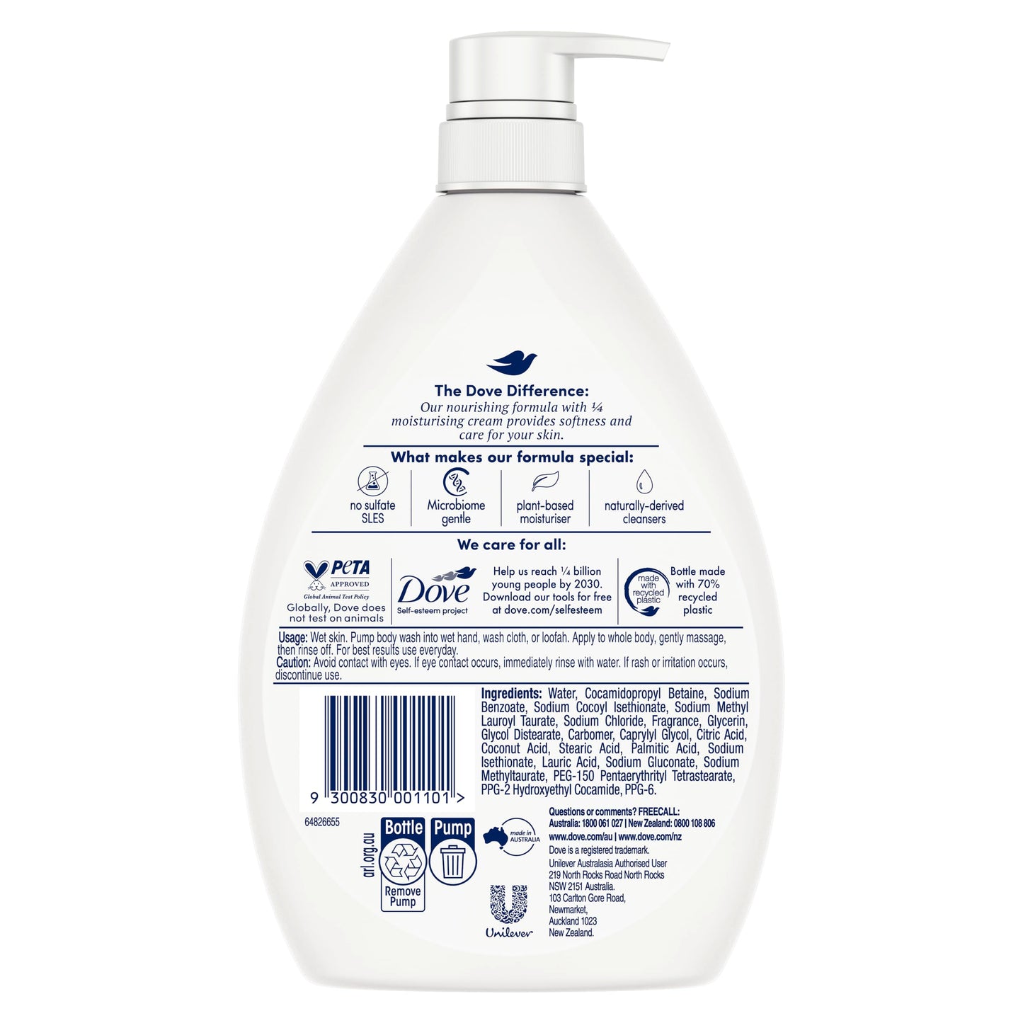 Dove Triple Hydrate Body Wash 1 L