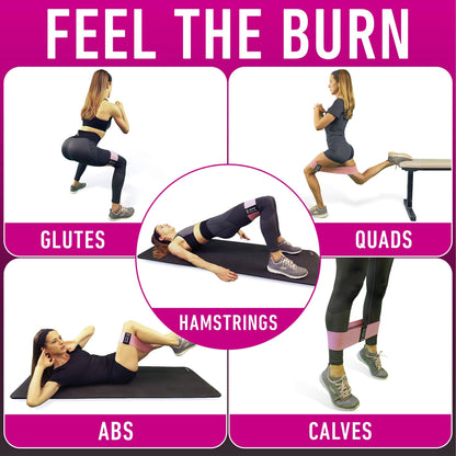 Resistance Bands for Working Out with Workout Bands Guide. 4 Booty Bands for Women Men Fabric Elastic Bands for Exercise Bands for Legs for Working Out Hip Thigh Glute Bands Set