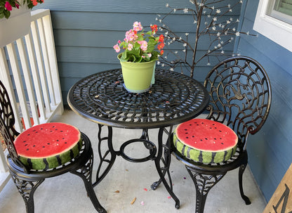 HYSEAS Round Throw Pillows 14 Inch Watermelon, 3D Print Decorative Plush Funny Fruit Stuffed Cushions Toy Seat Pad for Couch, Chair, Floor, Sofa, 2 Pack