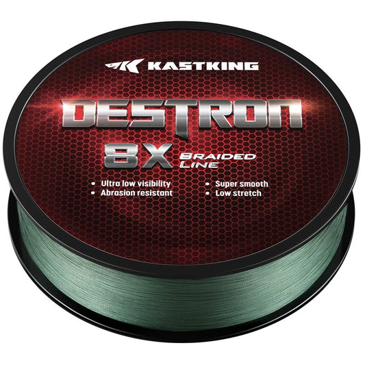 KastKing Destron Braided Fishing Line, Moss Green, 8 Stands, 20LB, 150Yds