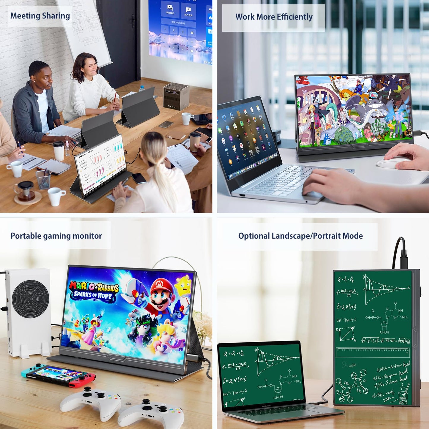 CUIUIC Portable monitor 15.6 Inch,1080P FHD IPS Laptop monitor USB C HDMI Ultra-Thin Display w/Smart Cover & Speaker, External Portable monitor for Laptop PC Phone Mac Xbox PS4/5