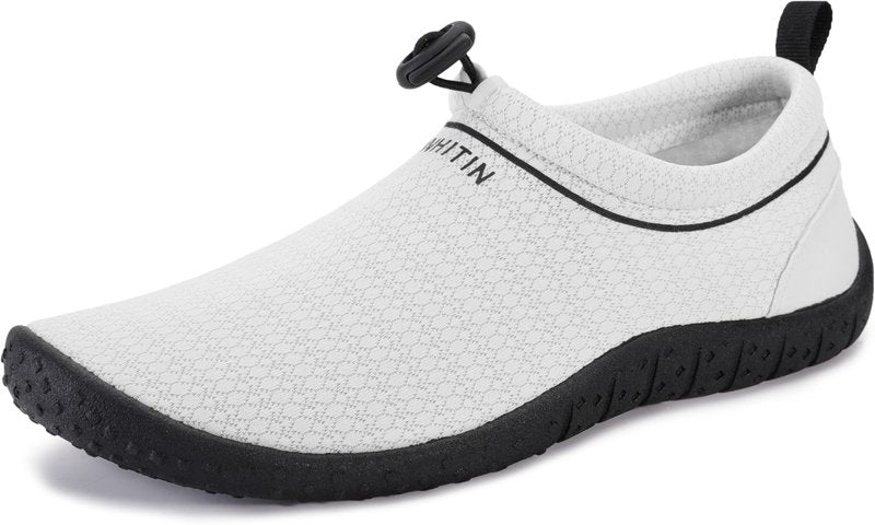 WHITIN Water Shoes for Women Aqua Barefoot Swim Sneakers Beach Minimalist Size 7 Lightweight Diving Surfing Boating Slip On Fishing Playa Athletic Grey 37
