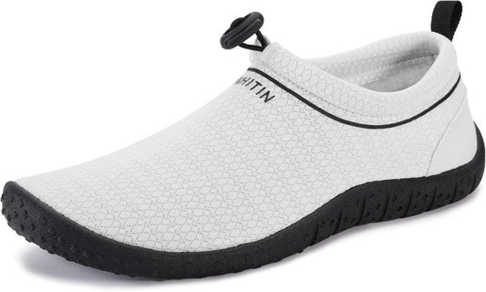 WHITIN Water Shoes for Women Aqua Barefoot Swim Sneakers Beach Minimalist Size 7 Lightweight Diving Surfing Boating Slip On Fishing Playa Athletic Grey 37