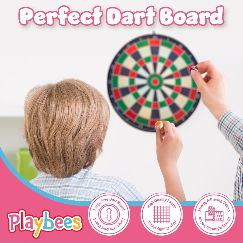 Playbees Large Dart Board for Kids 29" – Sticky Ball Dart Game for Boys & Girls – Indoor/Outdoor Safe Hanging Dartboard – Fun for Ages 3–12 – Perfect Christmas