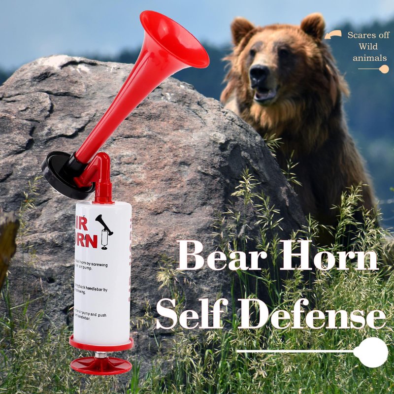 AOLIHAN Handheld Air Horn, Aluminum+ABS Portable Air Pump Horn, Loud Noise Maker Horn for Boats Sporting Events Cheering Camping Soccer Fan Universal Reusable Eco-Friendly