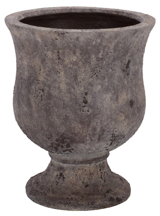 SAFAVIEH Outdoor - Remy Planter Pot with Drainage - Antique Brown Ficonstone Cement - Weather Resistant - Ideal for Patio, Garden, Backyard, 15" Wx 15" D x 18.1" H (PAT1547A)