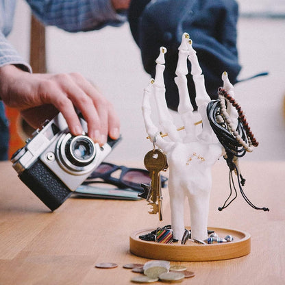 Suck UK Gothic Decor - Skeleton Hand - Gothic Home Decor - Jewelry Holder - Goth Gifts For Women - Jewelry Organizer - Halloween Decorations - Goth Desk Accessories | Ring Holder | Trinket Dish White