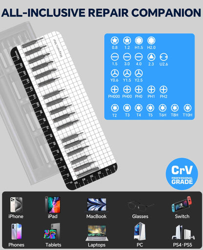 efekol Small Precision Screwdriver Set - Electronics Repair Tiny Tool Kit [Super Durable],for Ring Doorbell, Laptop, Switch, PS5, Xbox, Macbook, iPhone, Watch, Glasses,Fathers Day Dad Gifts for Men