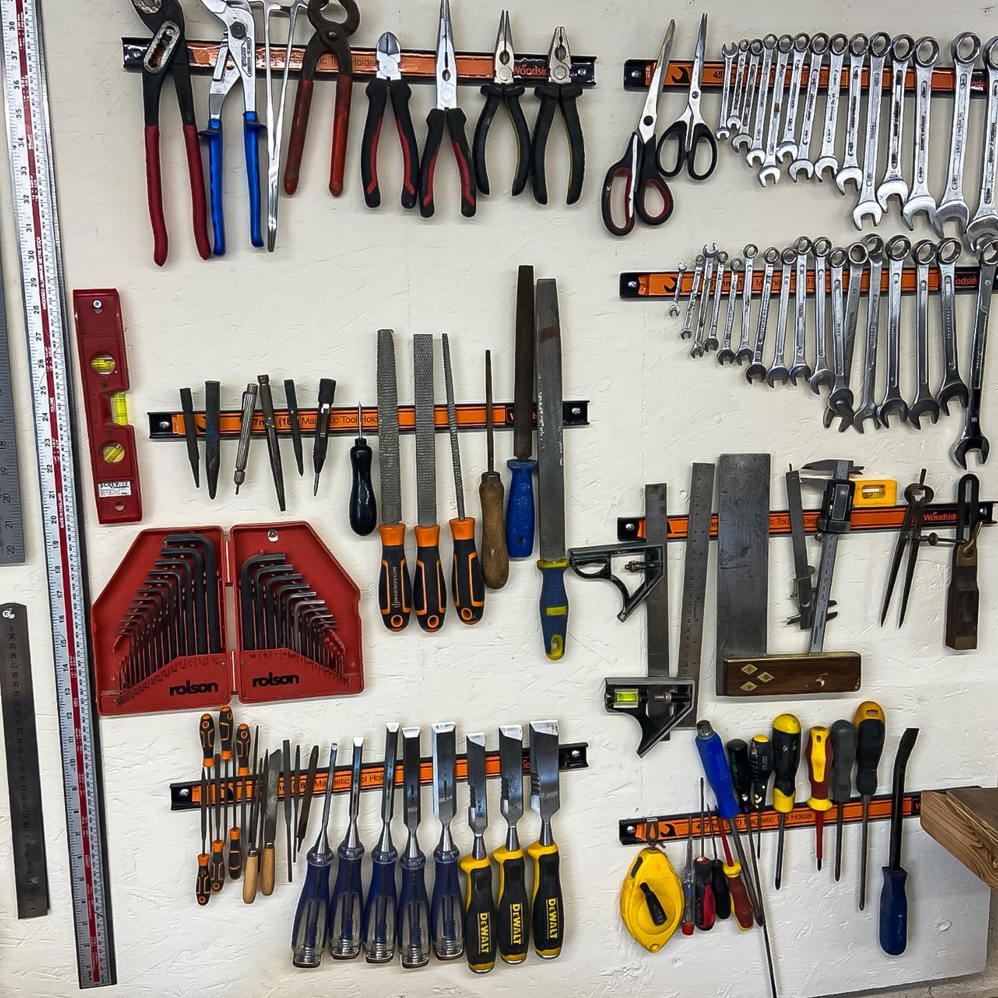 Woodside Garage Wall Tool Holder, 18”/46cm Heavy Duty Powerful Magnetic Strip (pack of 4)