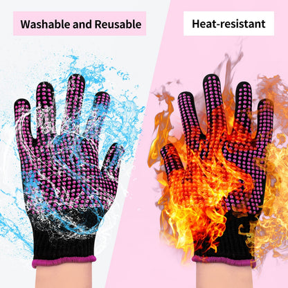 HTVRONT Heat Resistant Gloves for Sublimation - 2 Pack Heat Resistant Gloves for Sublimation with Silicone Shocks, Heat Resistant Work Gloves for Women, Universal Fit