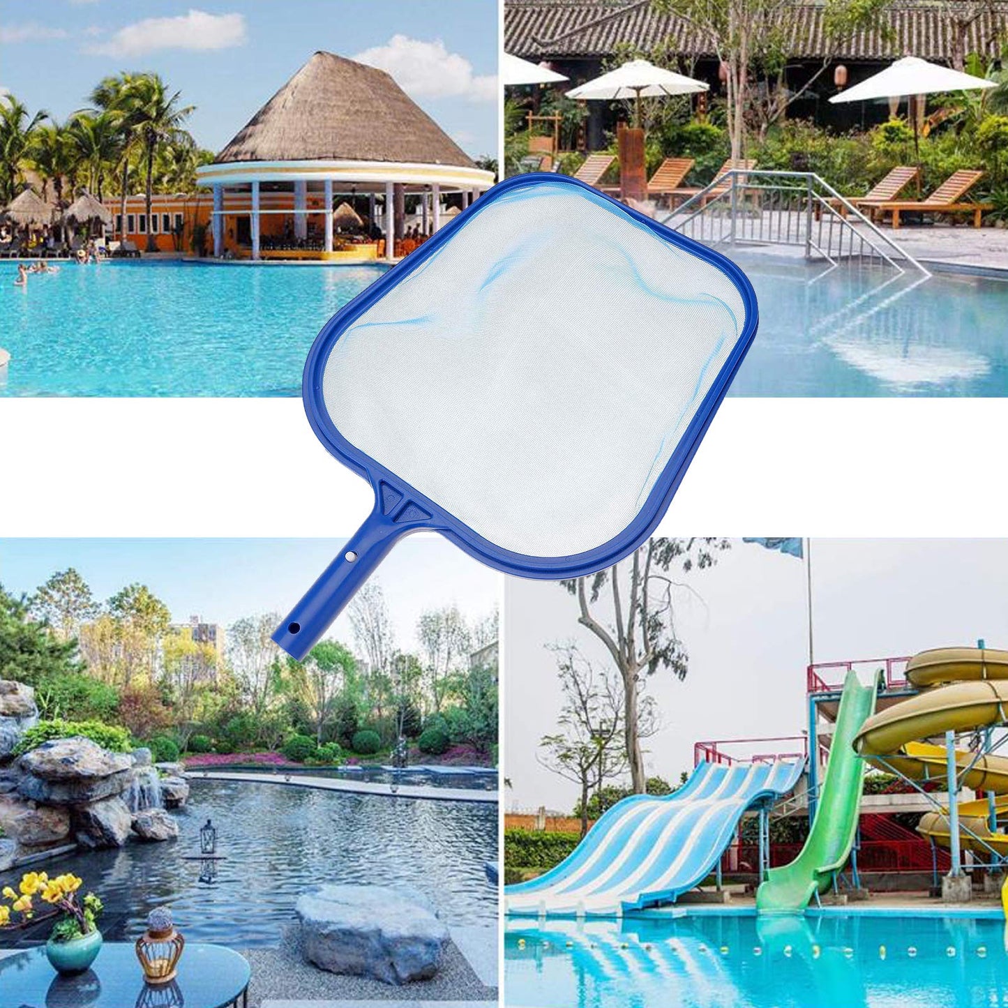 Hot Tub Cleaning Kit Accessories, Pool Skimmer Leaf Net Fine Mesh Net, Scrubbing Brush and Sponge Brush for Cleaning Spas, Hot Tubs, Fountains