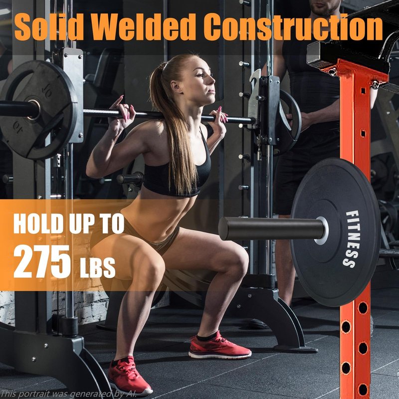 CAELUM Weight Plate Holder Power Rack Attachment, 2 Inch Olympic Plate Storage Pegs for Squat Rack, 11.8" Steel Weight Plate Storage Pins with Bar Collars, Fits 2"x2", 2"x3", 3"x3" Power Cages with 1" Holes, for Home Gym, Garage Gym, Strength Training