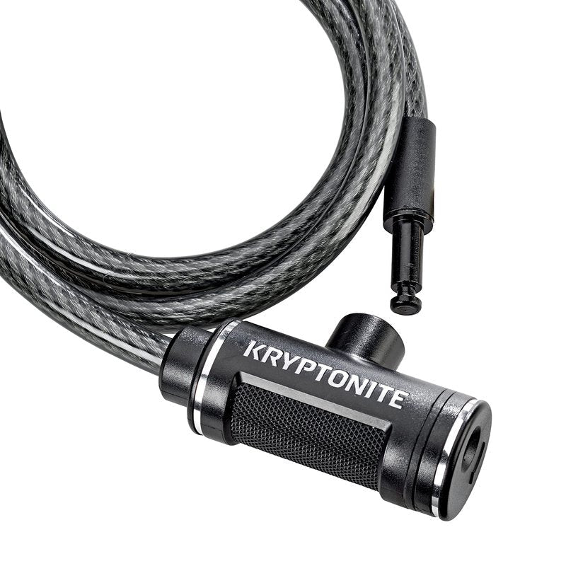 Kryptonite Parkview Bike Lock Cable, 6ft. x 12mm Braided Steel Cable Anti-Theft Security Bicycle Lock with Keys for Outdoor Equipment, Bicycles, Scooters, Fence, Gate
