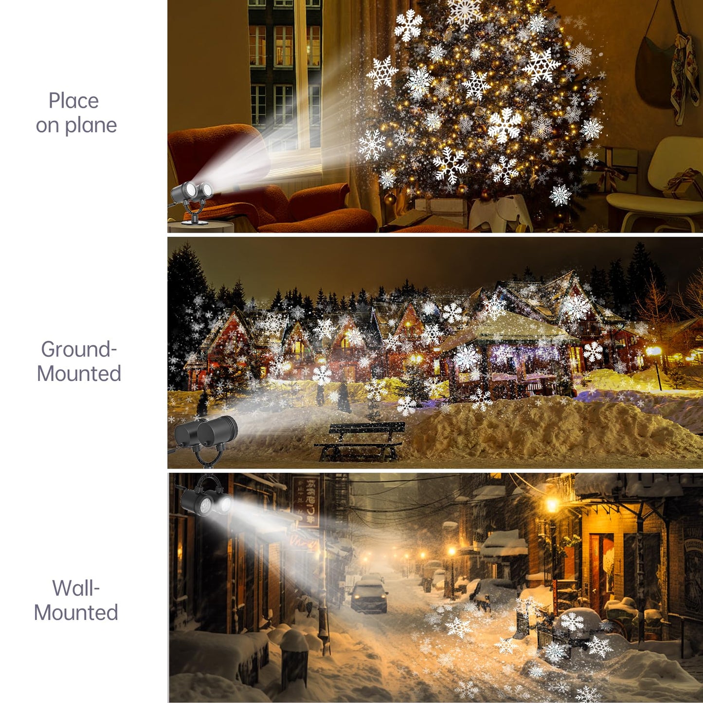 Snowflake Projector Lights Outdoor, Led Christmas Lights Outdoor, Snowfall Projection Lights Waterproof for Christmas Decorations[LL-049-03]